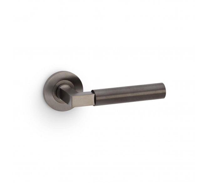 A&W AW201DBZPVD Hurricane Smooth Door Handle On Rose - Dark Bronze PVD