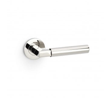 A&W AW201PNPVD Hurricane Smooth Door Handle On Rose - Polished Nickel PVD