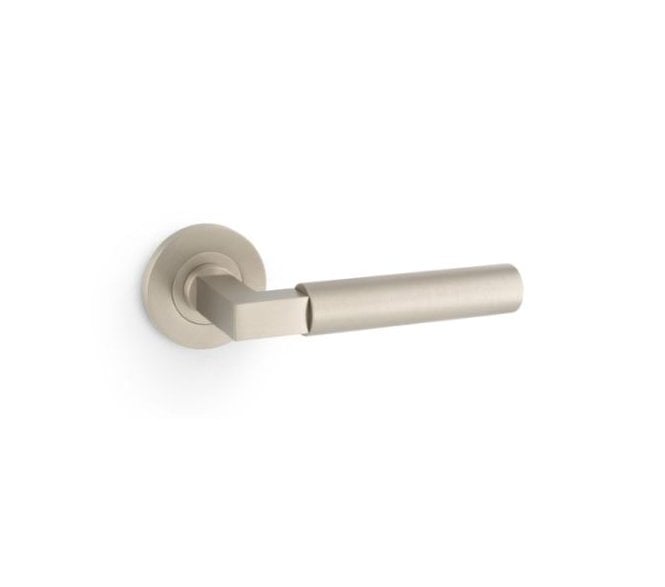 A&W AW201SN Hurricane Smooth Door Handle On Rose - Satin Nickel