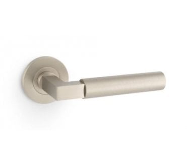 A&W AW201SN Hurricane Smooth Door Handle On Rose - Satin Nickel