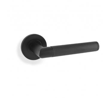 A&W AW210 Harrier Diamond Knurled Lever On Round Rose - Black