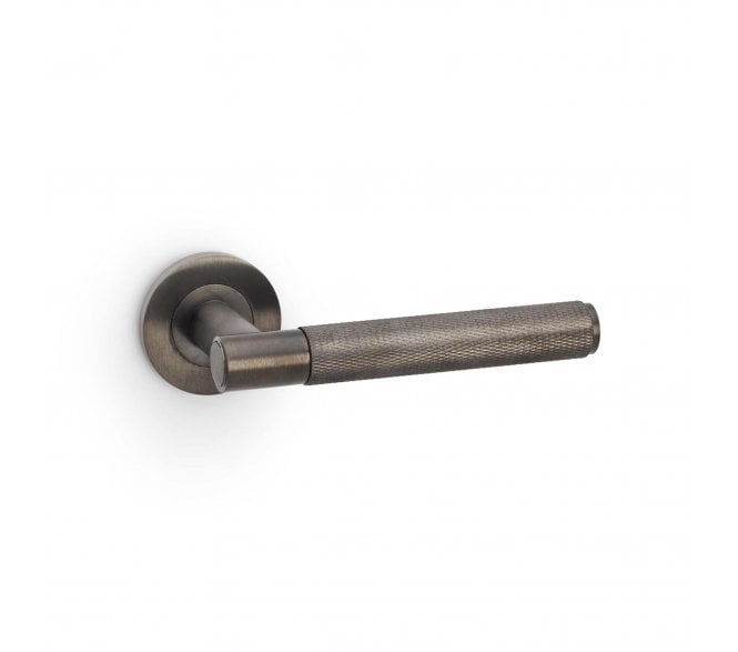 A&W AW220 Spitfire Diamond Knurled Lever On Round Rose - Dark Bronze