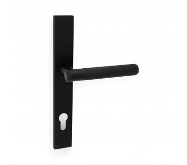 A&W AW220MPE Spitfire Knurled Multipoint Lock Handles - 92mm Centres - Matt Black PVD