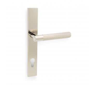 A&W AW220MPE Spitfire Knurled Multipoint Lock Handles - 92mm Centres - Polished Nickel PVD