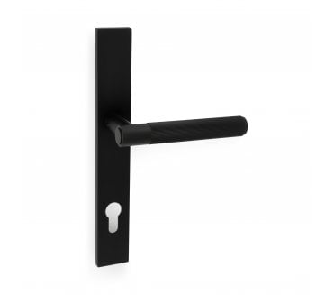 A&W AW222MPE Spitfire Reeded Multipoint Lock Handles - 92mm Centres - Matt Black PVD