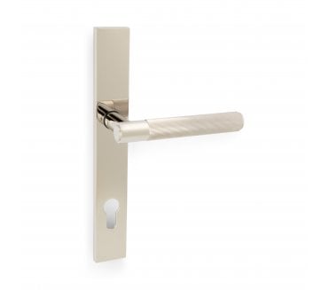 A&W AW222MPE Spitfire Reeded Multipoint Lock Handles - 92mm Centres - Polished Nickel PVD