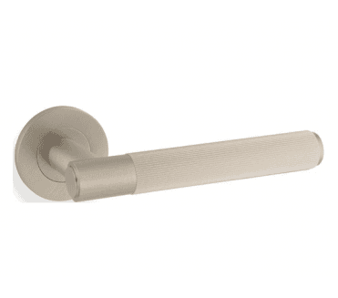 A&W AW222SN Spitfire Reeded Door Handle On Rose - Satin Nickel