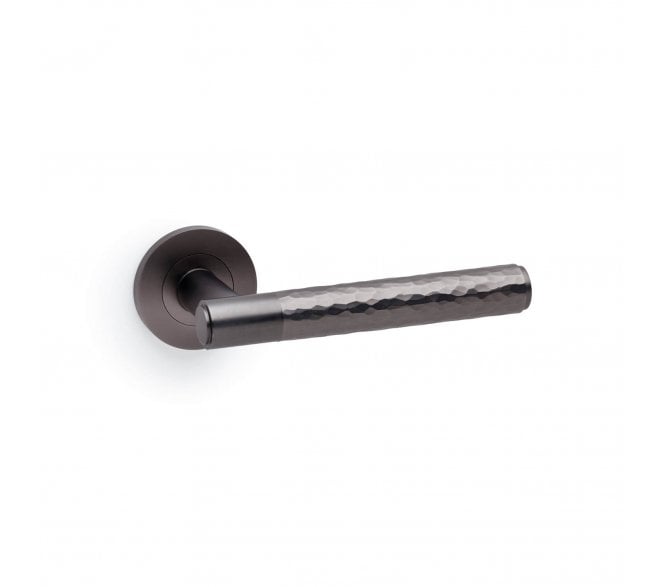 A&W AW223 Spitfire Hammered Lever On Round Rose - Dark Bronze