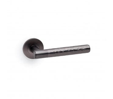 A&W AW223 Spitfire Hammered Lever On Round Rose - Dark Bronze