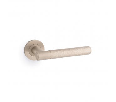 A&W AW223 Spitfire Hammered Lever On Round Rose - Satin Nickel