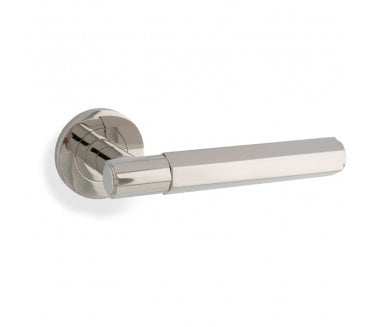 A&W AW224 Spitfire Hex Lever On Round Rose - Polished Nickel