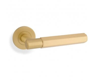 A&W AW224 Spitfire Hex Lever On Round Rose - Satin Brass