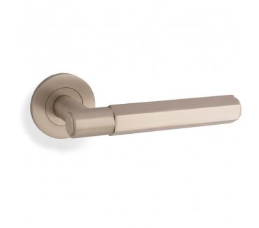 A&W AW224 Spitfire Hex Lever On Round Rose - Satin Nickel
