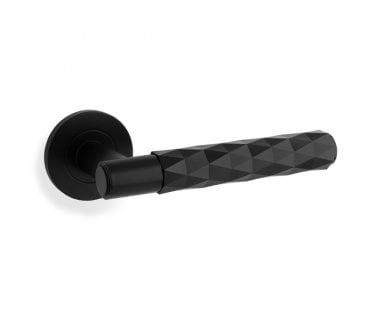 A&W AW226 Spitfire Diamond Cut Lever On Round Rose - Black