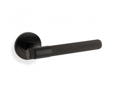 A&W AW240BL Knurled Kingston Lever on Round Rose - Black