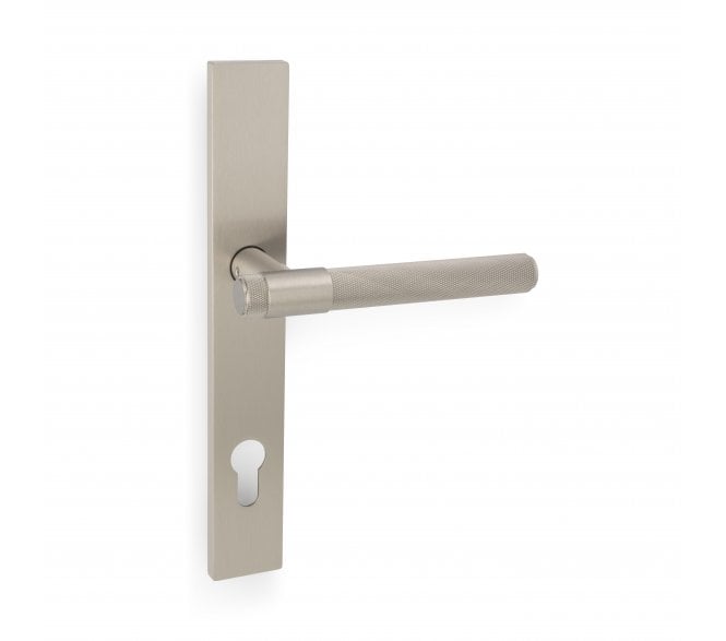 A&W AW240MPE Kingston Knurled Multipoint Lock Handles - 92mm Centres - Satin Nickel