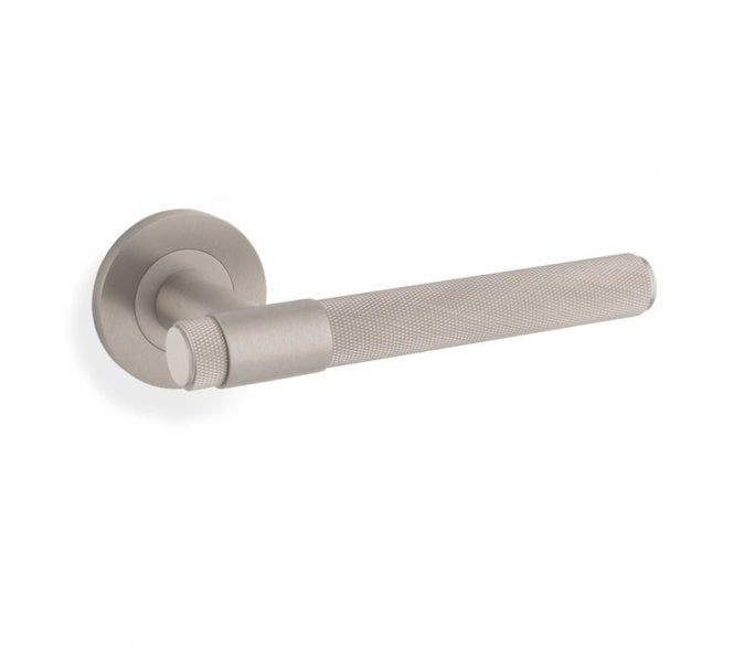 A&W AW240SNPVD Knurled Kingston Lever on Round Rose - Satin Nickel PVD