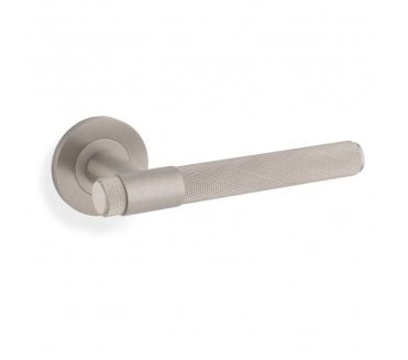 A&W AW240SNPVD Knurled Kingston Lever on Round Rose - Satin Nickel PVD