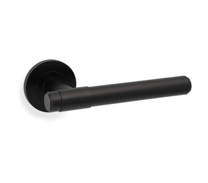 A&W AW241BL Kingston Plain Lever on Round Rose - Matt Black