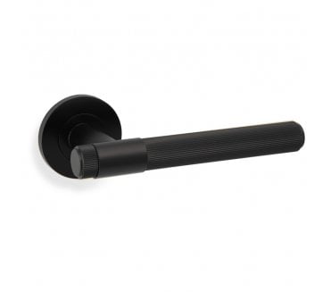 A&W AW242BL Kingston Reeded lever on Round Rose - Matt Black