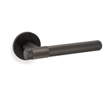 A&W AW242DBZPVD Kingston Reeded lever on Round Rose - Dark Bronze PVD