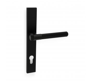 A&W AW242MPE Kingston Reeded Multipoint Lock Handles - 92mm Centres - Matt Black PVD