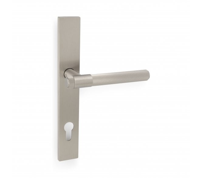 A&W AW242MPE Kingston Reeded Multipoint Lock Handles - 92mm Centres - Satin Nickel