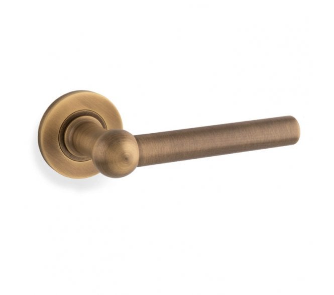 A&W AW250 Siskin Lever On Round Rose - Antique Brass