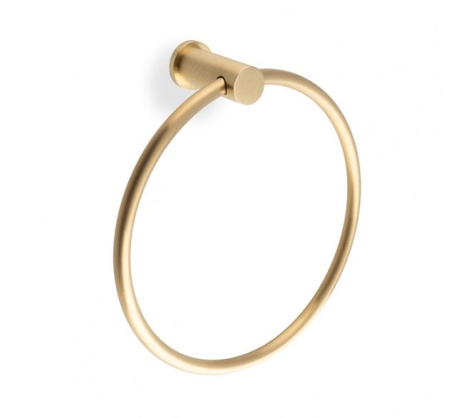 A&W AW4 Brunel Plain Towel Ring - Satin Brass PVD