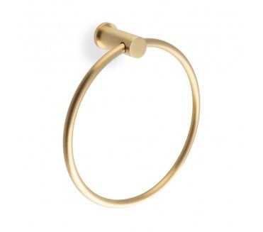 A&W AW4 Brunel Plain Towel Ring - Satin Brass PVD