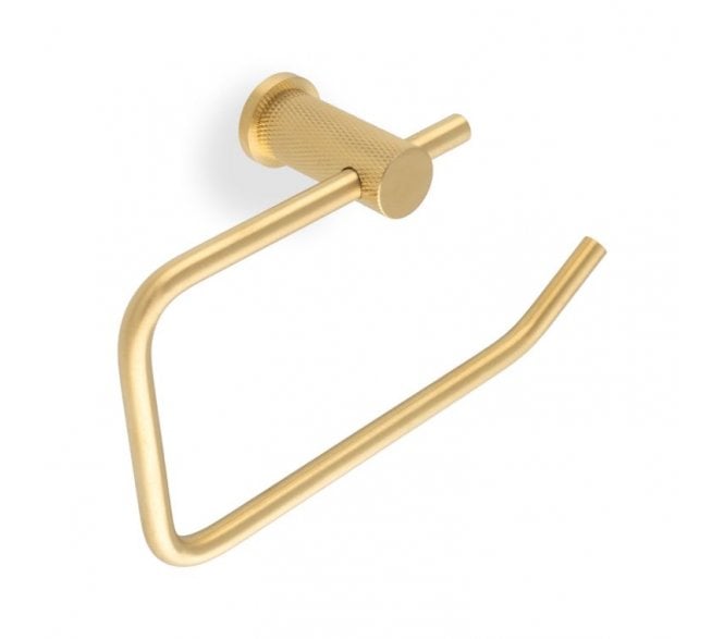 A&W AW450 Brunel Diamond Diamond Knurled Toilet Roll Holder - Satin Brass