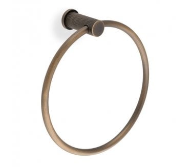 A&W AW451 Brunel Diamond Knurled Towel Ring - Antique Brass