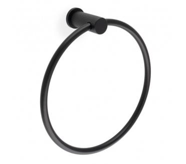 A&W AW451 Brunel Diamond Knurled Towel Ring - Black