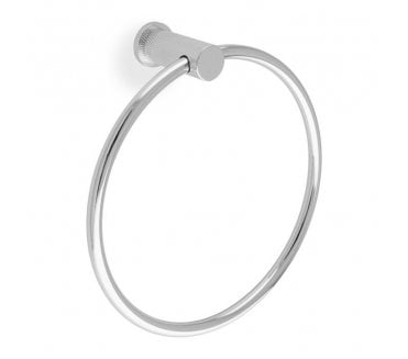 A&W AW451 Brunel Diamond Knurled Towel Ring - Polished Chrome
