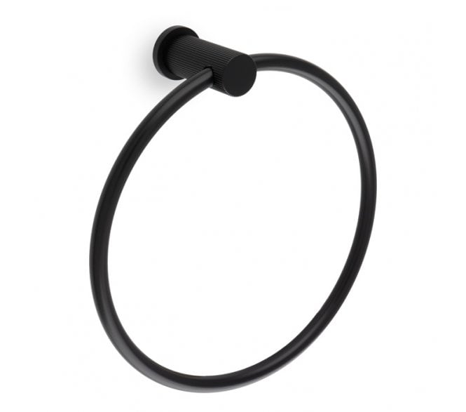 A&W AW453 Brunel Reeded Towel Ring - Matt Black