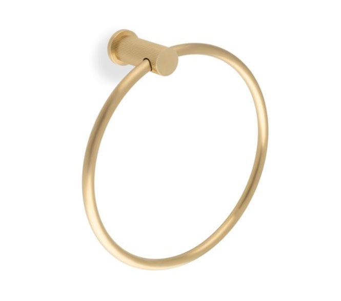 A&W AW453 Brunel Reeded Towel Ring - Satin Brass PVD