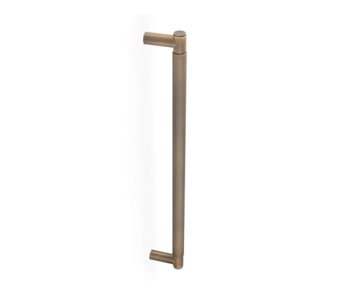 A&W AW500 Spitfire Diamond Knurled Pull Handle - 450mm - Antique Brass