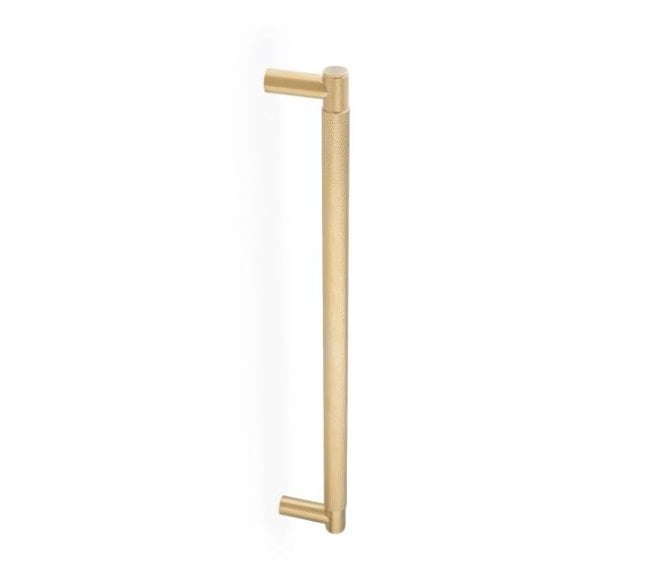 A&W AW500 Spitfire Diamond Knurled Pull Handle - 450mm - Satin Brass PVD