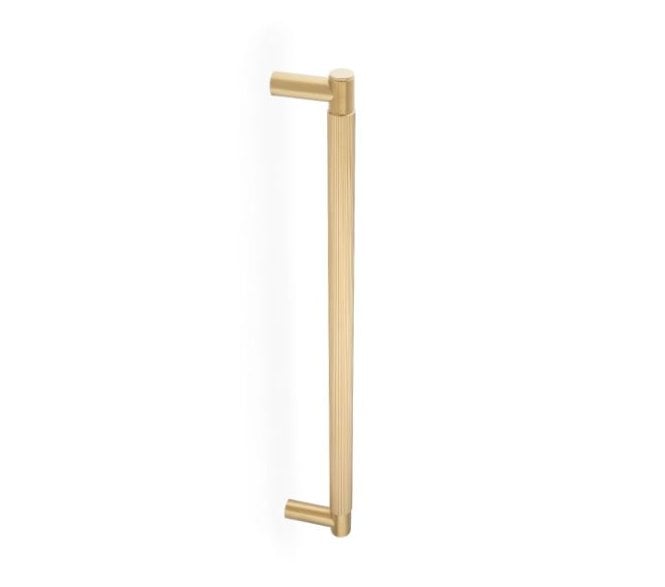 A&W AW502 Spitfire Reeded Pull Handle - 450mm - Satin Brass PVD