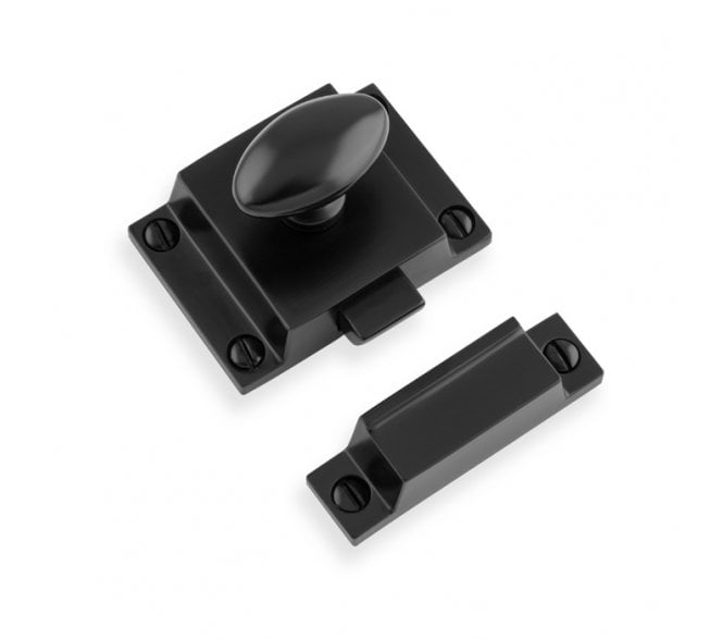 A&W AW730 Cupboard Latch With Oval Turn - Black