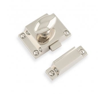 A&W AW730 Cupboard Latch With Oval Turn - Polished Nickel