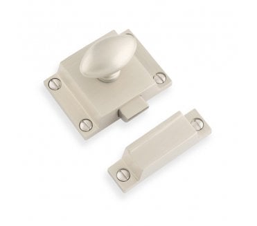A&W AW730 Cupboard Latch With Oval Turn - Satin Nickel
