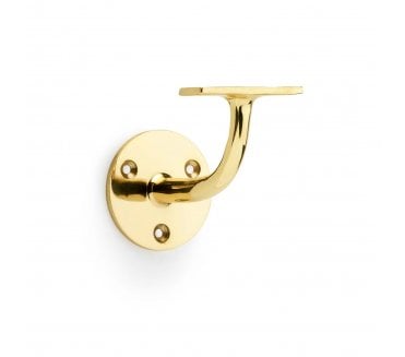 A&W AW750 Architectural Handrail Bracket - Polished Brass