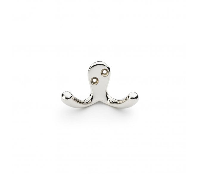 A&W AW773 Victorian Style Double Robe Hook - Polished Nickel