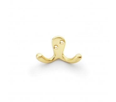 A&W AW773 Victorian Style Double Robe Hook - Satin Brass