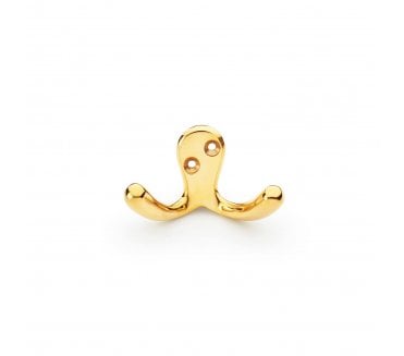A&W AW773 Victorian Style Double Robe Hook - Unlacquered Brass