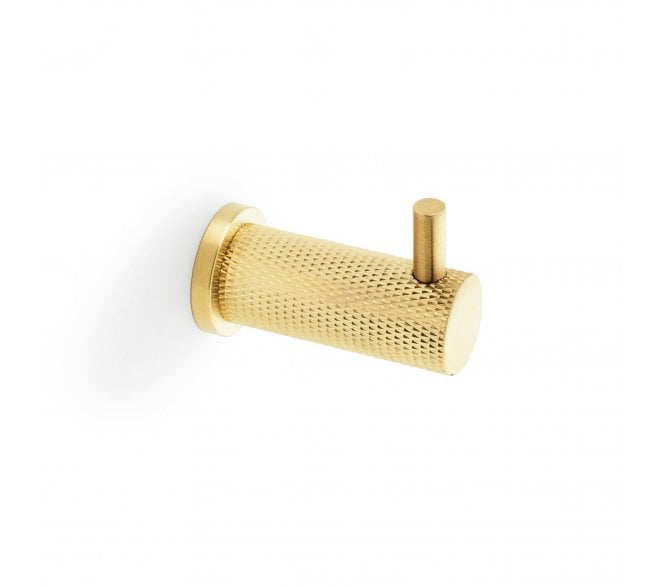 A&W AW775 Brunel Diamond Knurled Coat Hook - Satin Brass