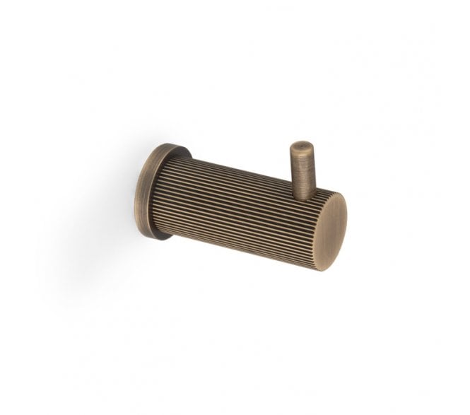 A&W AW776 Brunel Reeded Coat Hook - Antique Brass