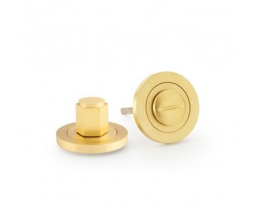 A&W AW794 Hex Bathroom Turn & Release Set - Satin Brass