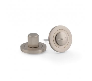 A&W AW794 Hex Bathroom Turn & Release Set - Satin Nickel